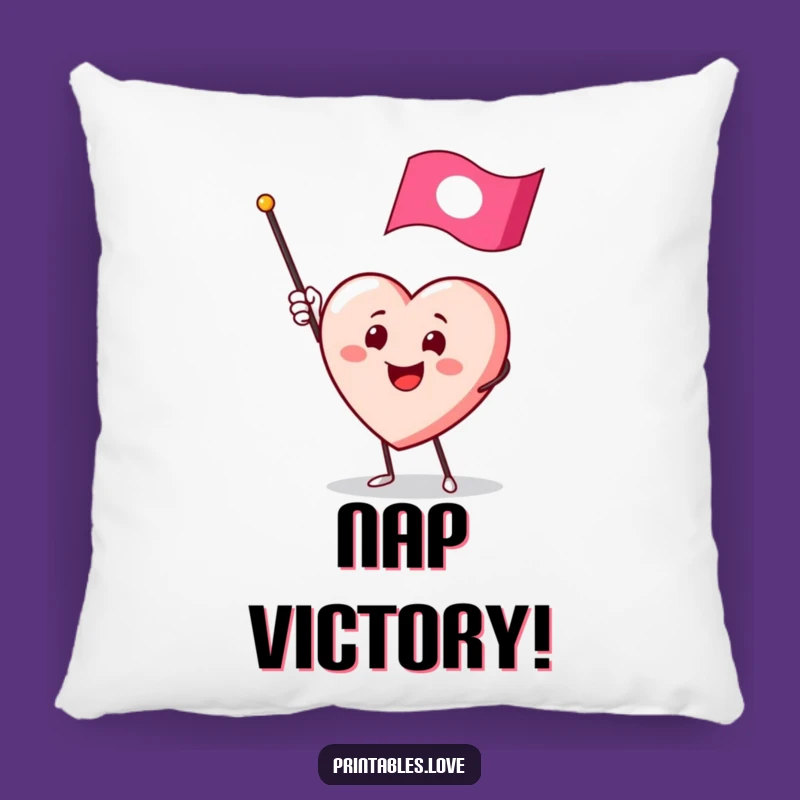 Funny Heart Waving Flag Pillow: Cozy Greeting Comfort Accent