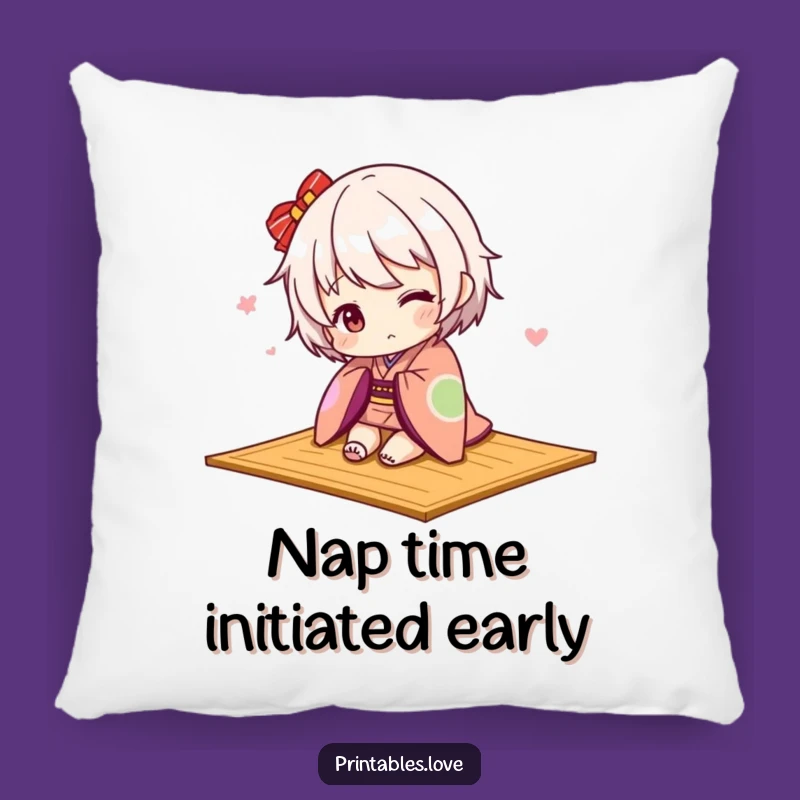 Funny Kawaii Kimono Pillow: Cozy Cute Mishaps & Big Smiles, Gift