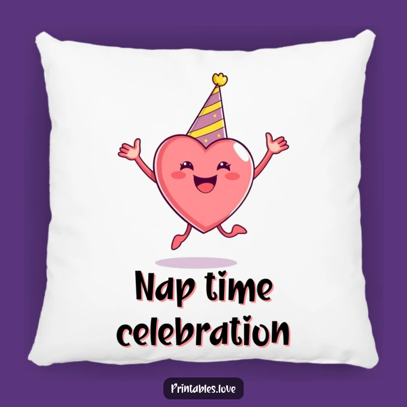 Funny Party Heart Pillow - Cozy Enthusiastic Jumper Accent Gift