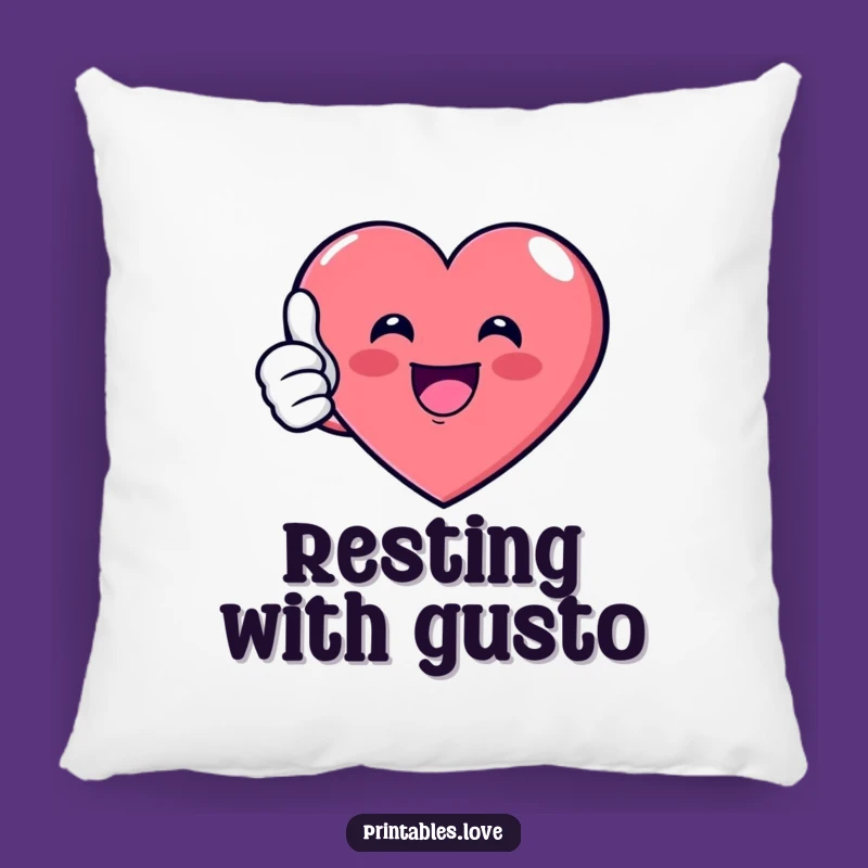 Funny Thumbs Up Heart Pillow - Comfy and Hilarious Accent for Your Couch