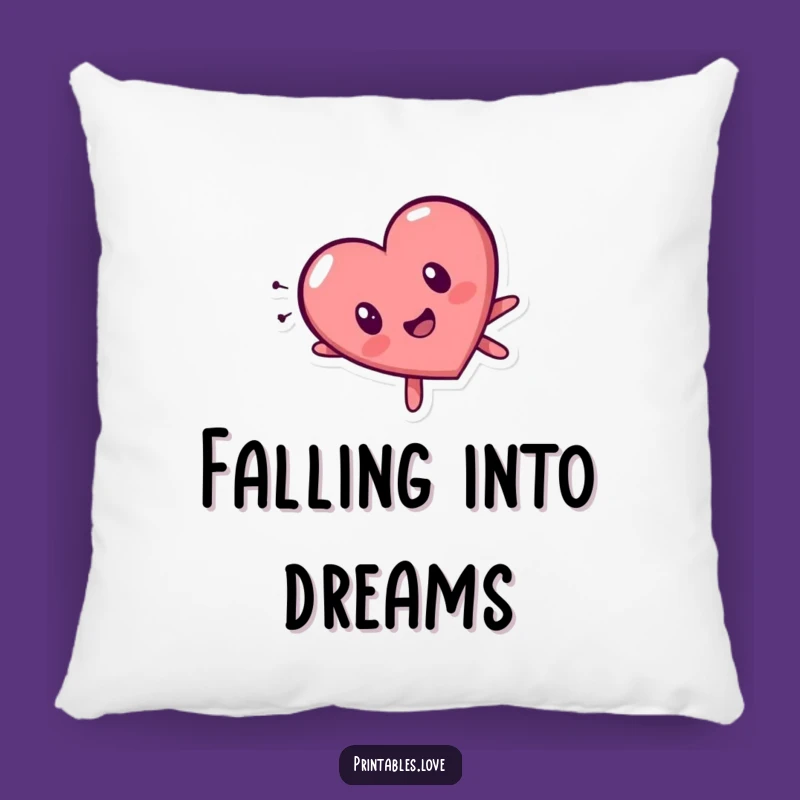 Funny Tumbling Heart Pillow: Surprised Expression, Cozy & Hilarious Throw Pillow, Funny Gift