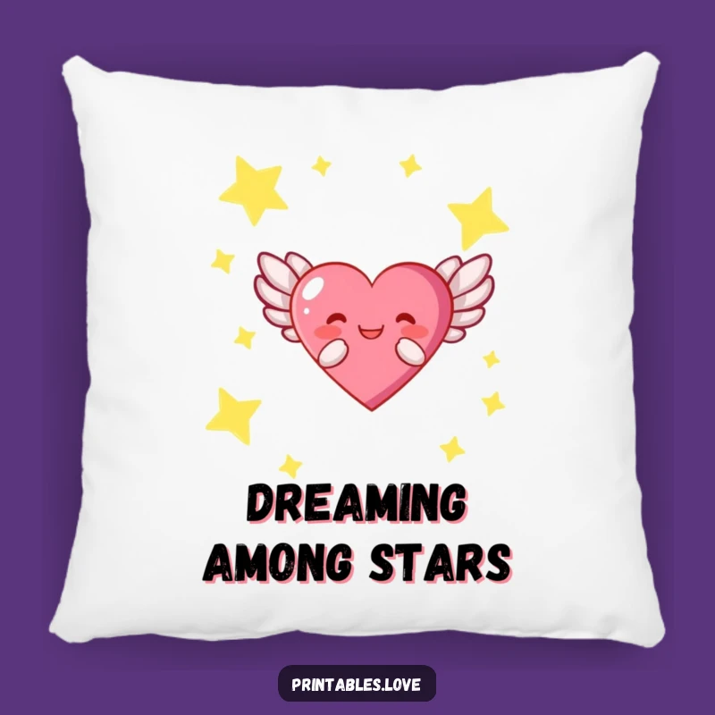 Funny Winged Heart Pillow: Dreamy Comfort for Your Celestial Sanctuary