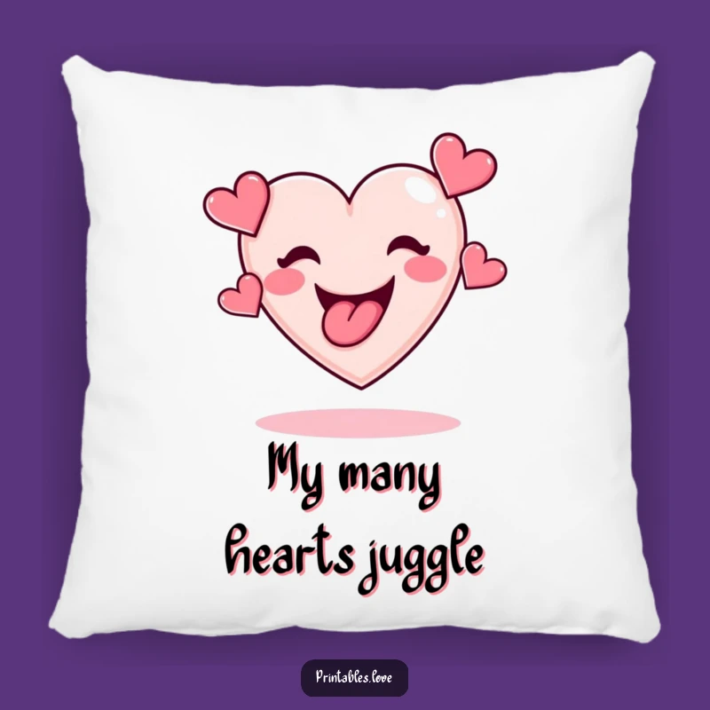 Funny Heart Juggling Pillow: Cozy Comfort with Playful Love, Perfect Gift!