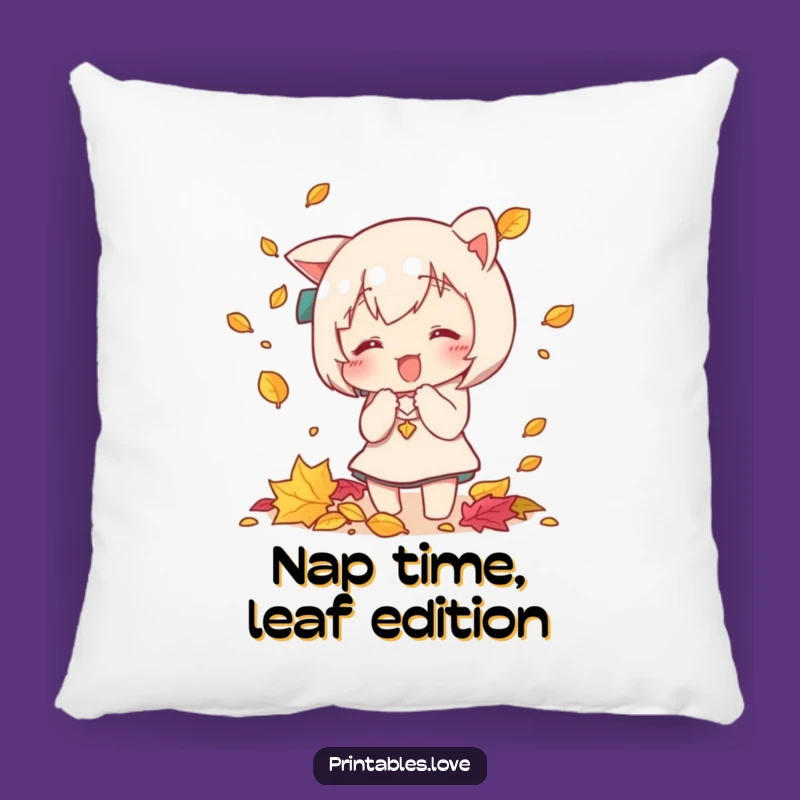 Soft Funny Kawaii Autumn Leaf Catcher Pillow - Comfy & Hilarious Accent