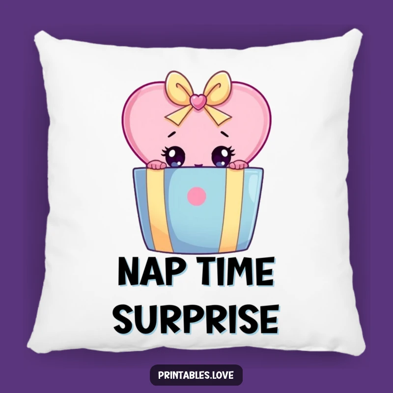 Funny Heart Peeking Gift Box Pillow: Cozy Surprise Comfort Accent