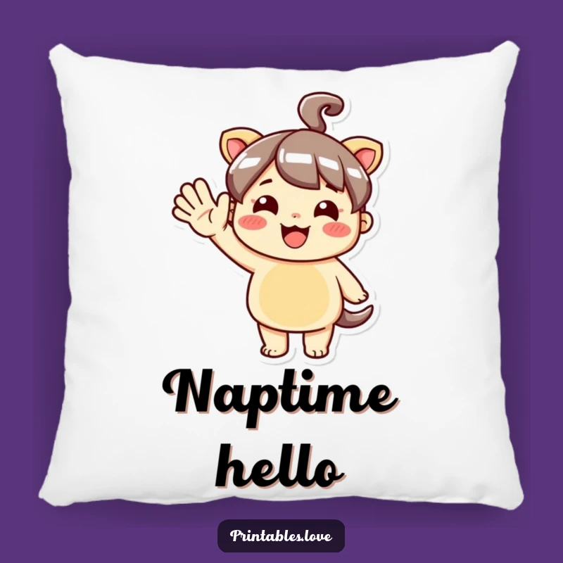 Funny Kawaii Wave Pillow: Cozy Character Comfort Gift