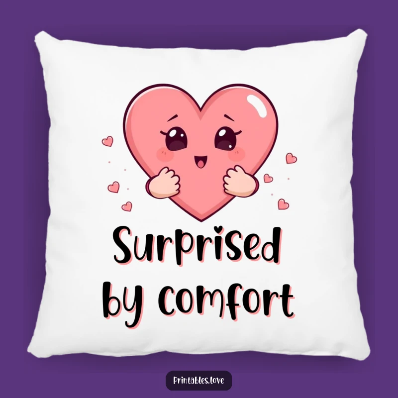 Funny Surprised Heart Pillow: Cozy Surprise, Perfect Gift for Comfort!