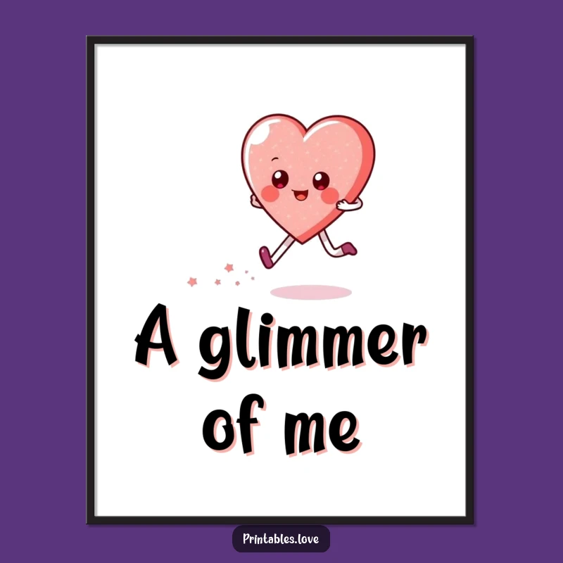 Funny Heart Skipping Digital Art: Joyful Sparkle Character for Instant Cheer