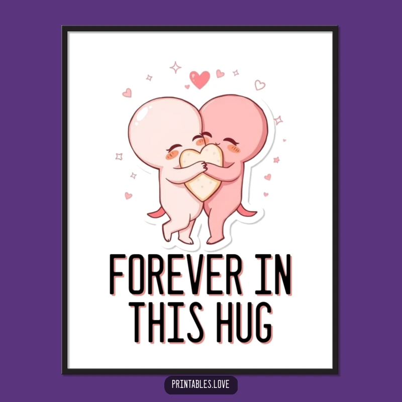 Funny Heart Hug Digital Print - Instant Connection for Your Walls