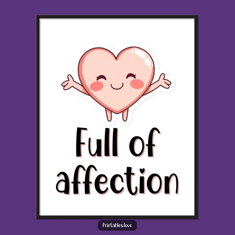 Funny Hugging Heart Digital Art: Instant Download for a Cheerful, Loving Space