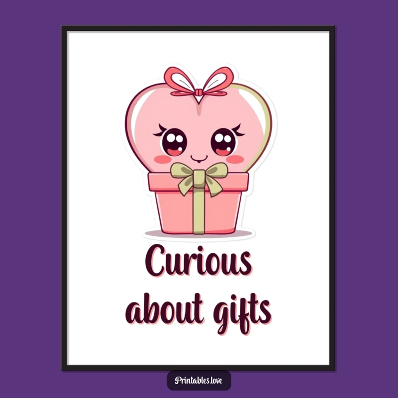 Funny Curious Heart Digital Art: Intriguing Decor, Instant Gift for Ambiance!