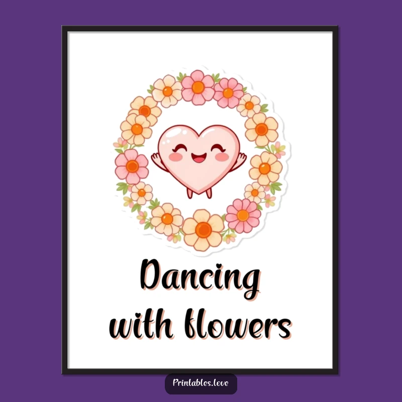 Funny Dancing Heart Digital Art: Joyful Decor, Instant Gift!