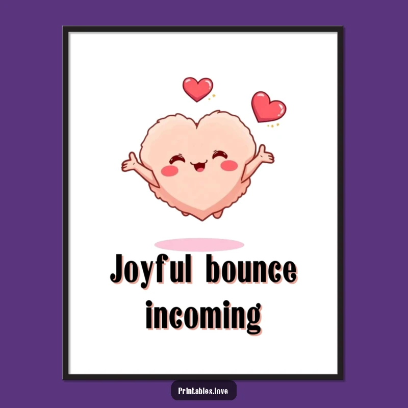Funny Fluffy Heart Joy Digital Print - Instant Happiness for Your Walls