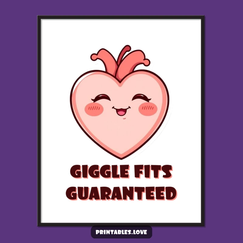 Funny Giggling Heart Digital Art - Rosy Cheeked Joy Artwork Gift