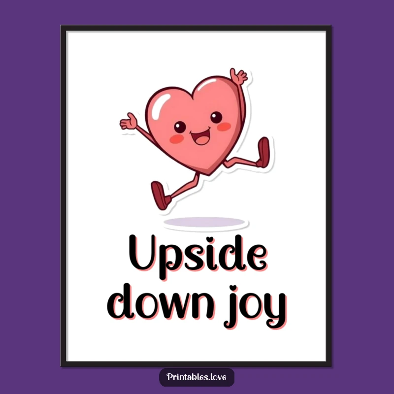 Funny Heart Cartwheel Digital Art - Joyful Flipping Character Download