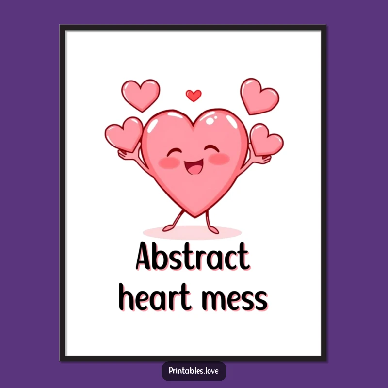 Funny Heart Juggler Digital Art: Instant Joyful Decor - Perfect Funny Gift!