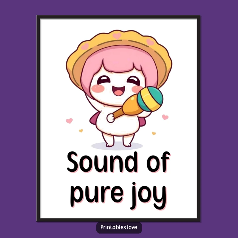 Funny Kawaii Maraca Digital Art: Instant Festive Fun Download