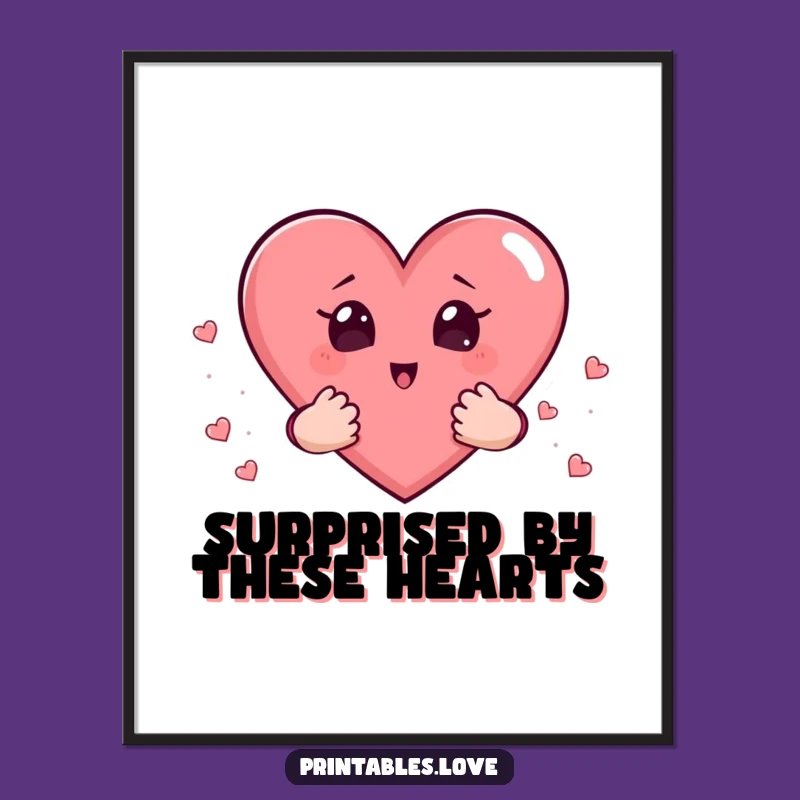 Funny Surprised Heart Digital Art: Expressive Decor, Instant Gift!
