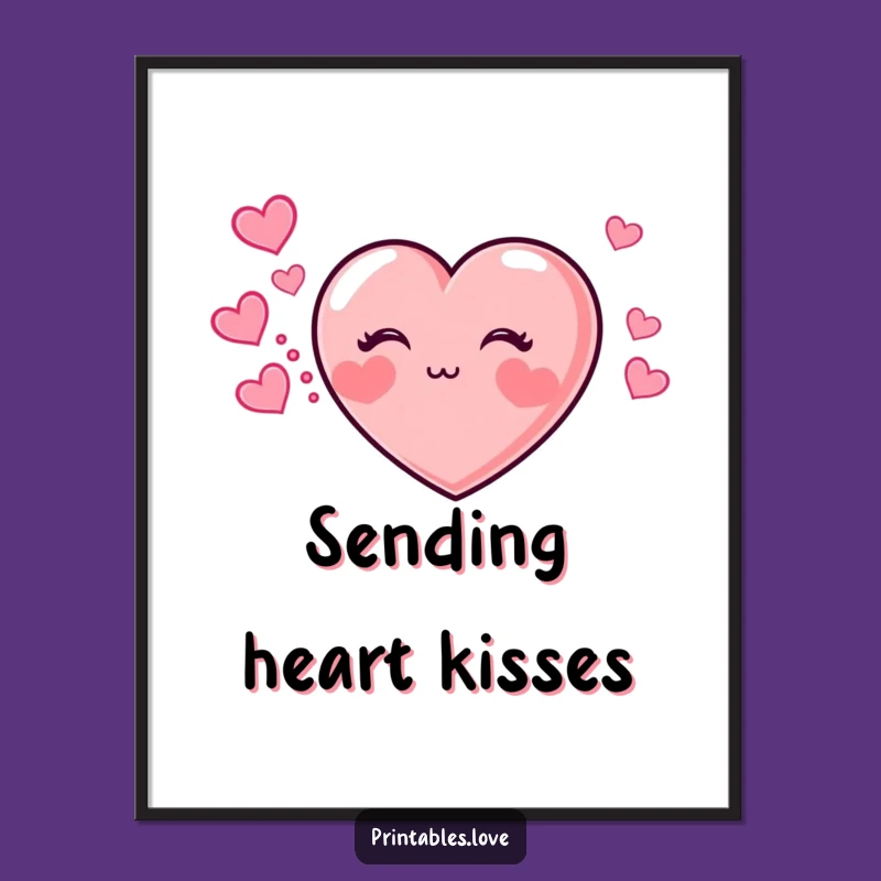 Funny Kissing Heart Digital Art: Sweet Decor, Instant Gift for Romance!