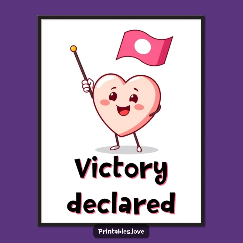 Funny Heart Waving Flag Digital Art: Enthusiastic Greeting Wall Decor