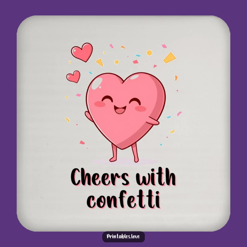 Celebration Heart Coaster: Funny Drink Accessory, a Gift of Festive Protection