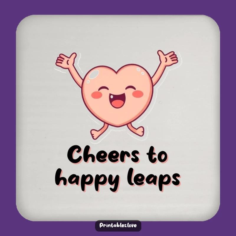 Funny Joyful Heart Coasters (Set of 4) - Happy Protection, Great Funny Gift!