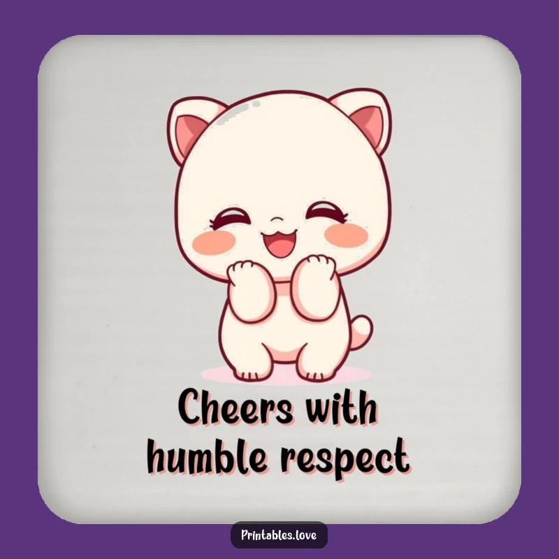 Funny Kawaii Bowing Coaster: Protect Surfaces with Politeness