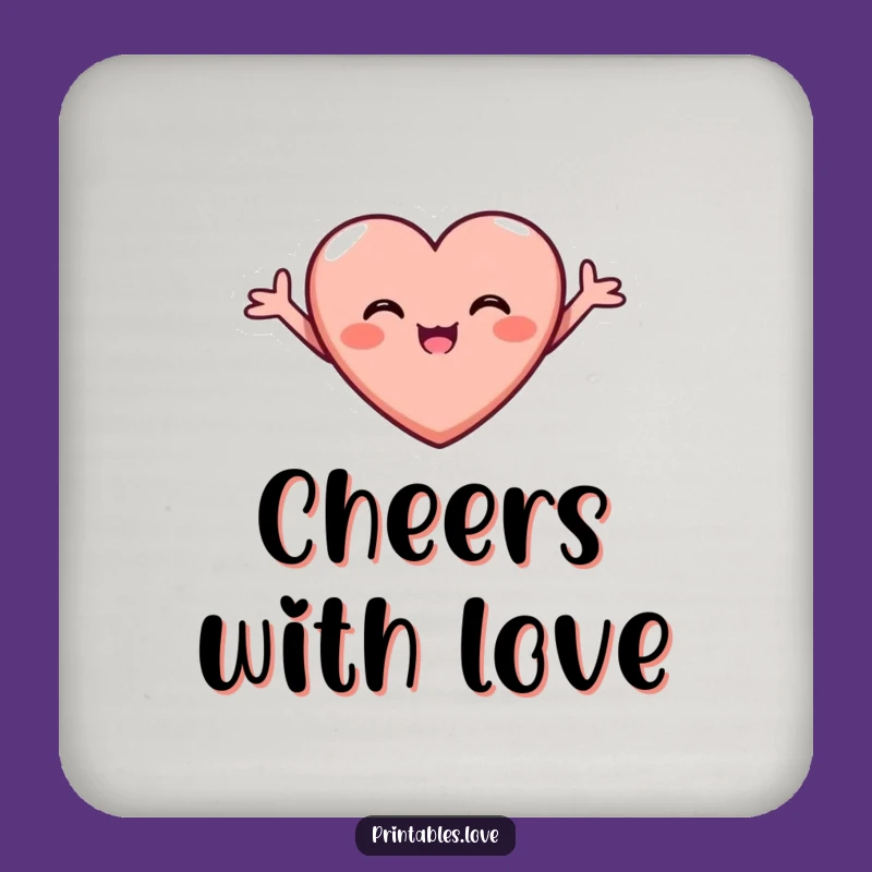 Funny Joyful Heart Coaster - Beaming Love Table Protector Gift