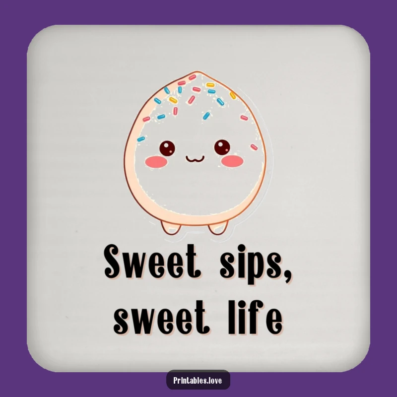 Funny Cheerful Mochi Coaster: Sprinkle Protection, Hilarious Drink Accessory Gift