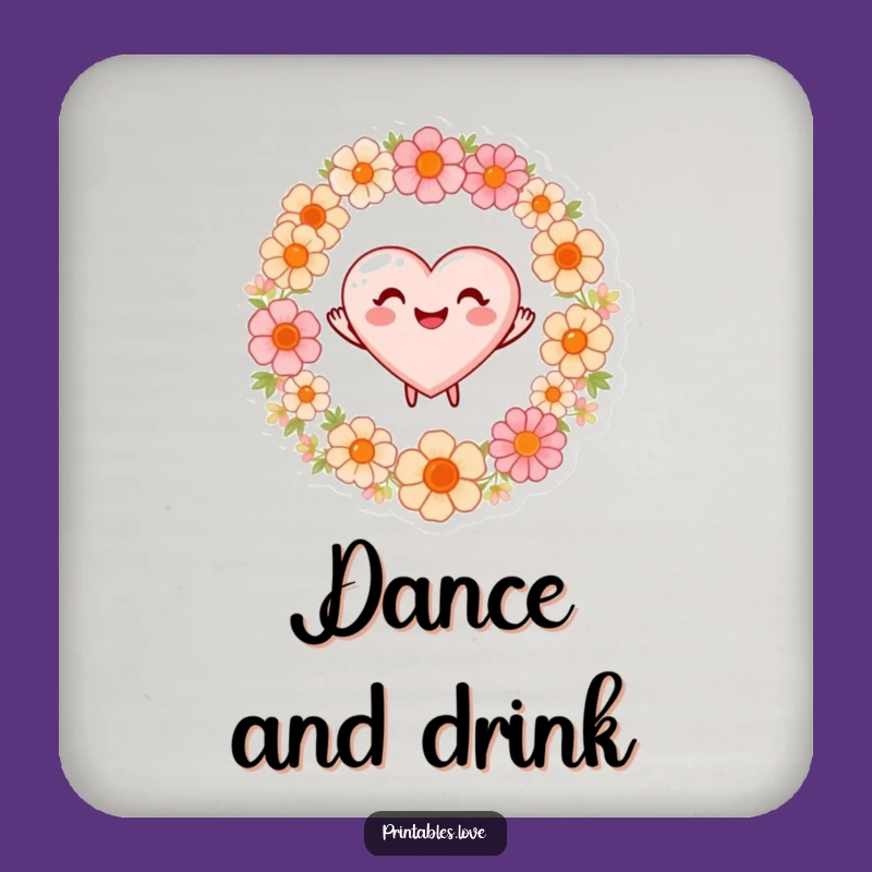 Funny Dancing Heart Coasters: Protect Surfaces with Joy, Gift Set!