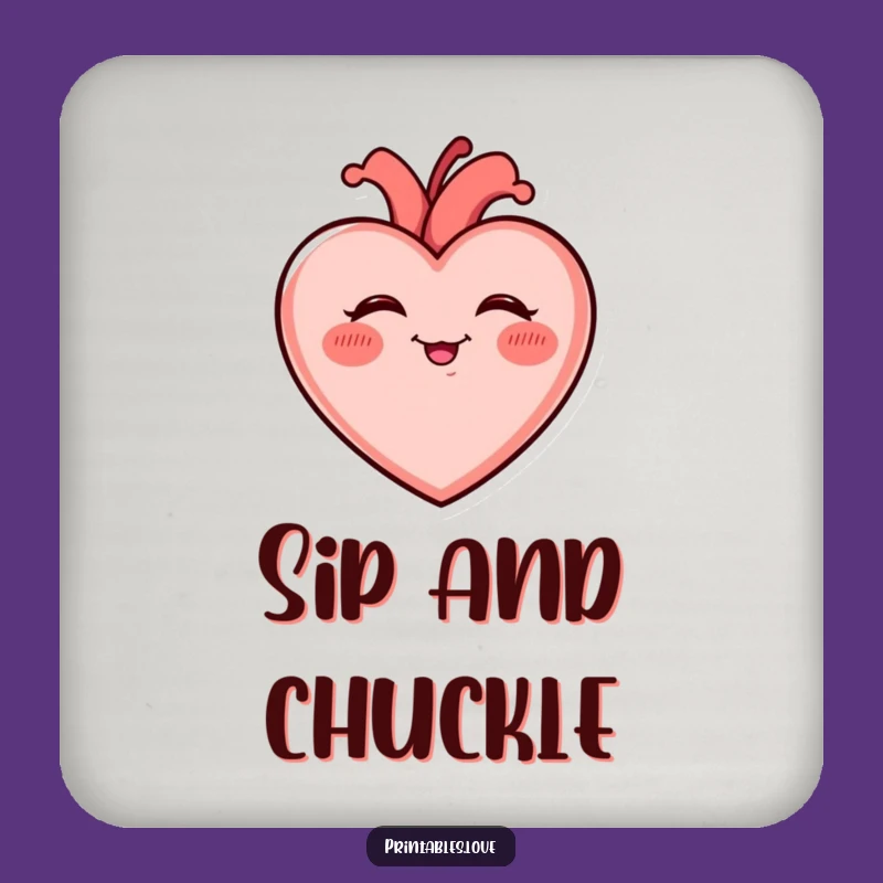 Funny Giggling Heart Coaster - Rosy Cheeked Joy Table Protector Gift