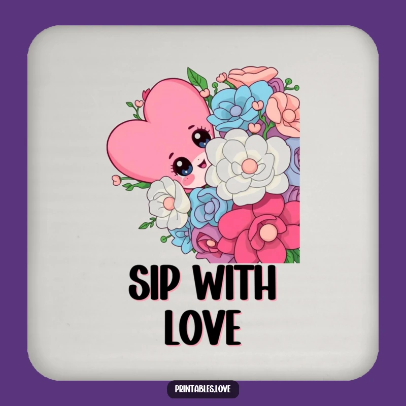 Funny Heart Coaster: Peeking Character Protection, Chic Funny Gift Accessory