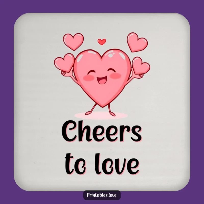 Funny Heart Juggler Coasters: Protect Surfaces with this Cheerful Character - Great Gift!