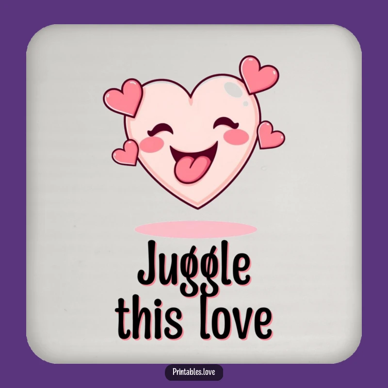 Funny Heart Juggling Coasters: Protect Surfaces with Playful Love, Gift Set!
