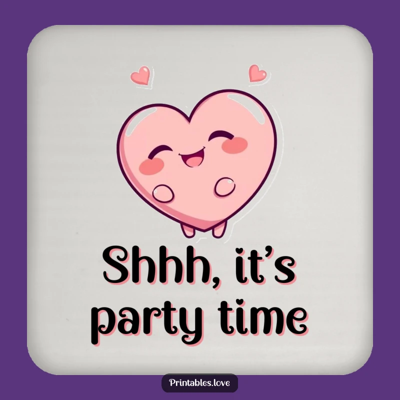 Funny Heart Mischief Drink Coaster: Protect Surfaces with Giggling Charm