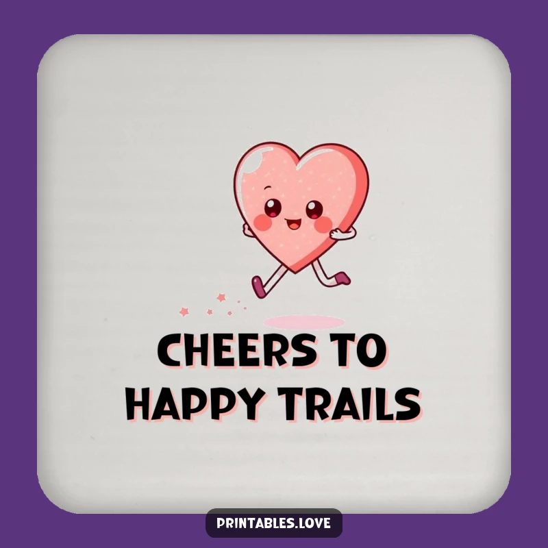 Funny Heart Skipping Drink Coaster: Protect Surfaces with Sparkly Charm