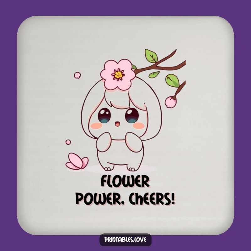 Funny Kawaii Petal Surprise Coaster: Protect with Spring's Grace