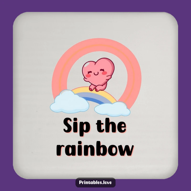 Funny Rainbow Coaster: Glee Heart Character, Chic Funny Gift Accessory