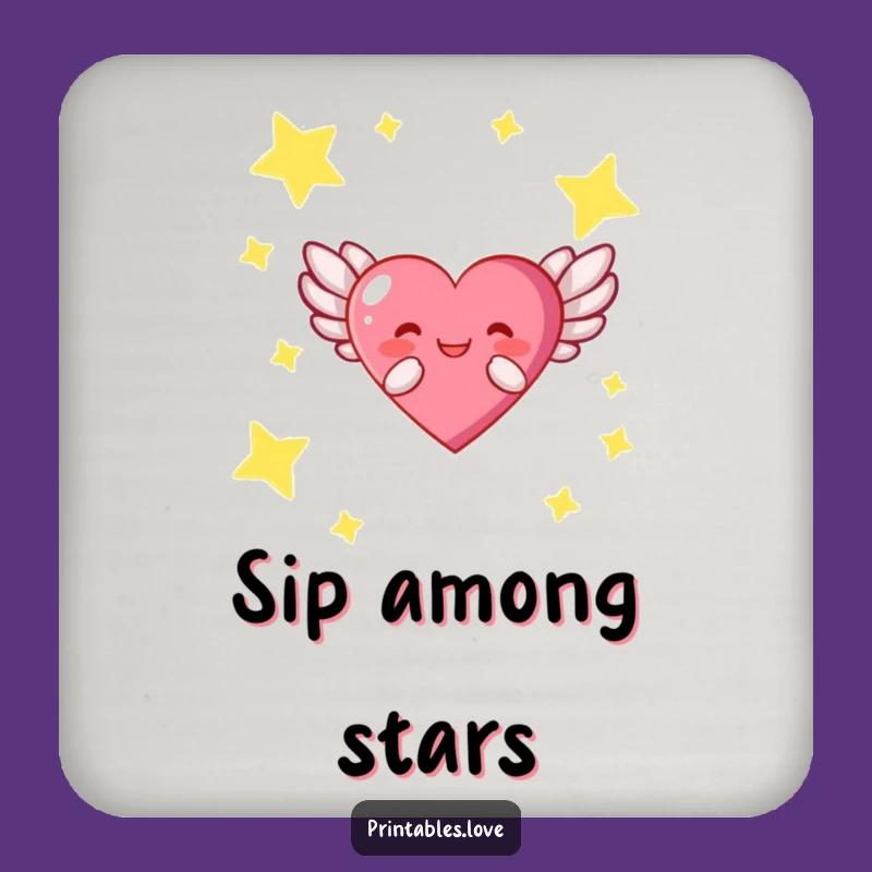 Funny Winged Heart Coasters: Protect Surfaces with Celestial Elegance