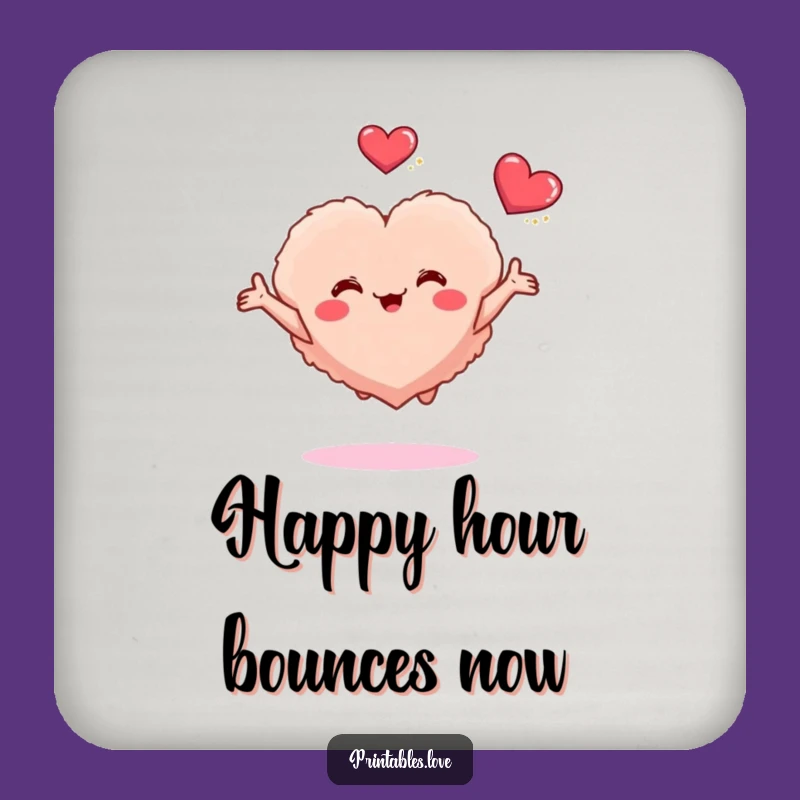 Funny Fluffy Heart Drink Coaster - Protect Surfaces with Adorable Joy