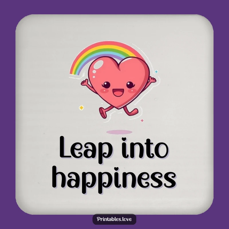 Funny Rainbow Heart Drink Coaster - Add Color and Joy to Your Table