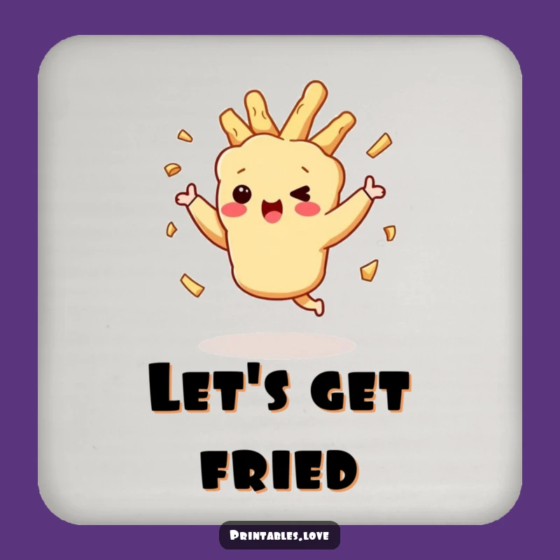 Funny Dancing Tempura Coaster: Crispy Charm, Hilarious Drink Accessory Gift