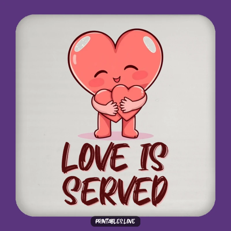 Funny Heart Hug Coaster: Table Saver's Funny Gift