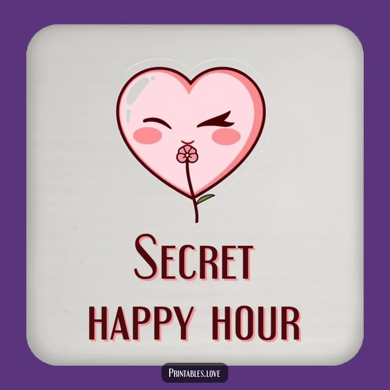 Funny Winking Heart Coasters: Protect Surfaces with Cheeky Style