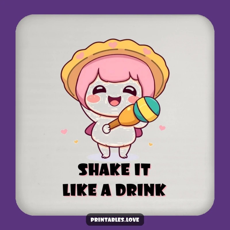 Funny Kawaii Maraca Coaster: Add Fiesta to Your Table