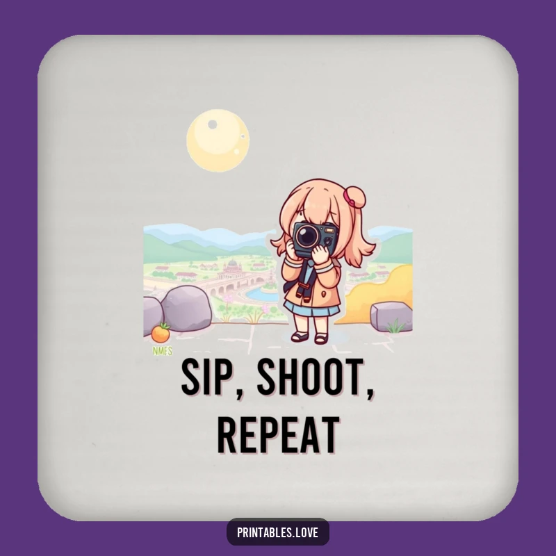 Funny Kawaii Camera Coaster: Protect Surfaces with Scenic Style!