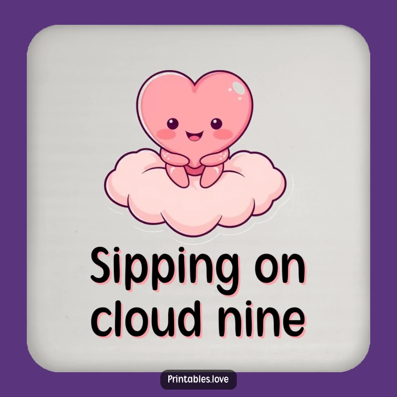 Funny Heart Cloud Dweller Coasters: Heavenly Protection - Great Gift!