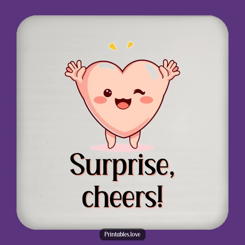 Funny Surprise Heart Coasters: Protect Surfaces with Hilarious Joy