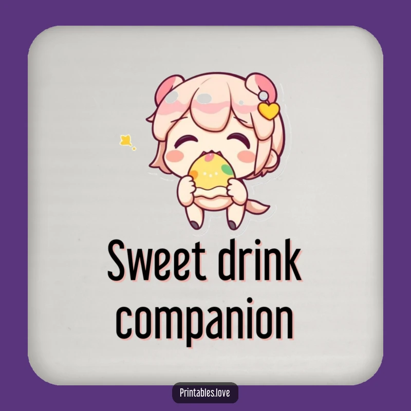 Funny Kawaii Sweet Treat Drink Coaster: Protect Your Surfaces With Cute Charm Funny Gift