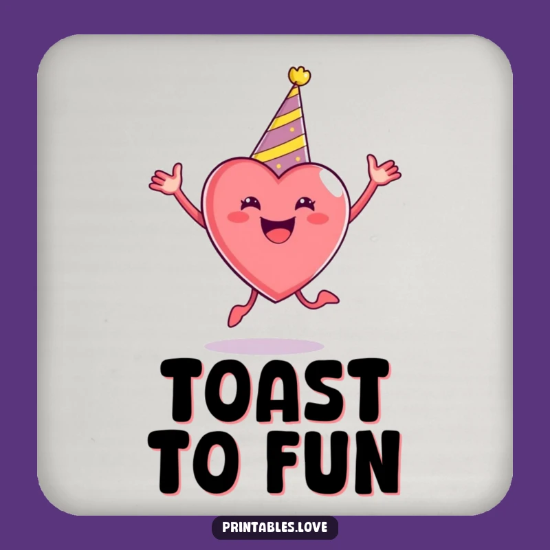 Funny Party Heart Coaster - Enthusiastic Jumper Table Protector Gift